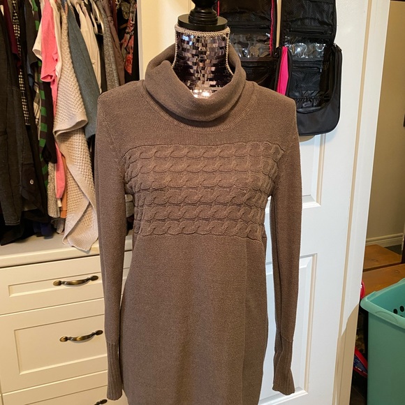 3/$30 Liz Claiborne Turtleneck sweater cable design grey - Picture 1 of 5